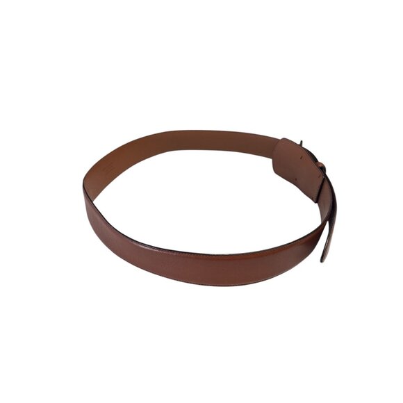 Lauren Ralph Lauren Brown Leather Belt With Gold Buckle - Picture 4 of 13